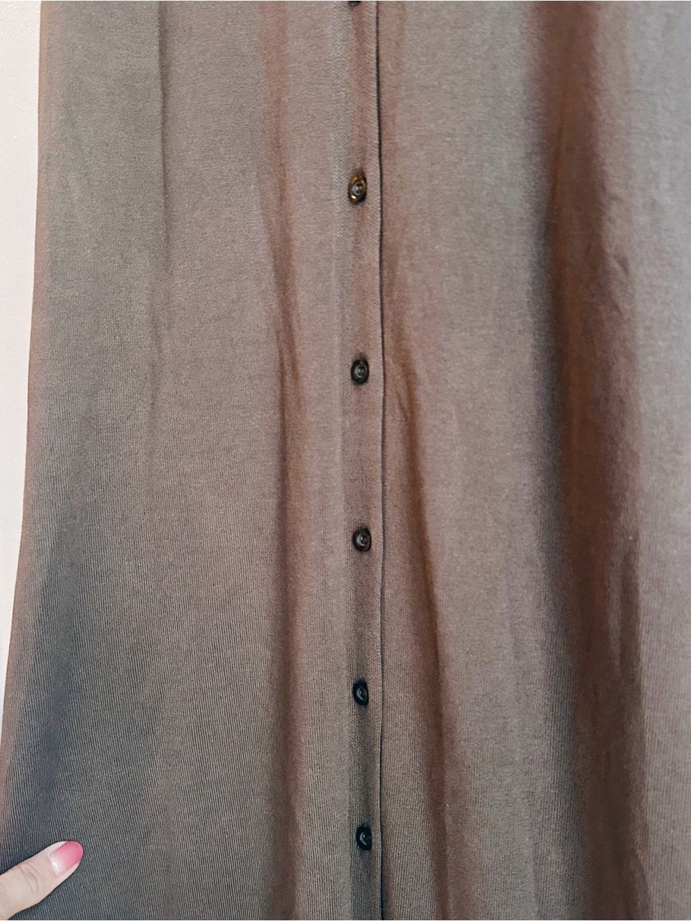 Zara knit midi button down dress Olive brown color NEW NWOT US medium minimalist - Picture 9 of 10